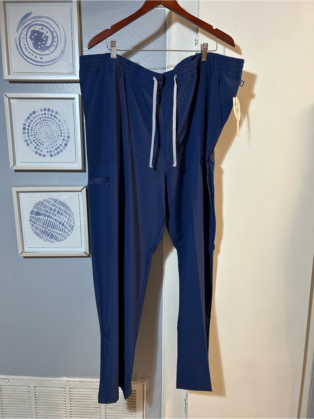NWT Urbane Men's Royal Blue Drawstring Scub Medical Pants Size 3XL